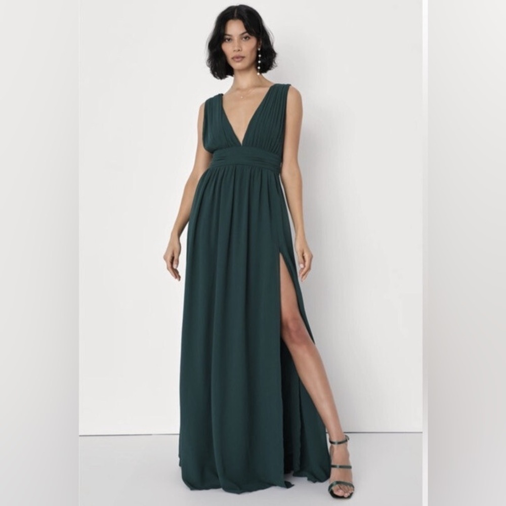 LULUS - Heavenly Hues Forest Green Maxi Dress Size M - Picture 1 of 8